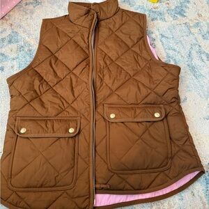 J. Crew Factory Brown Quilted Vest